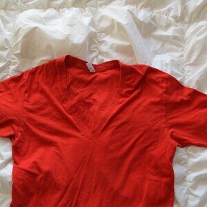 American Apparel Red Deep V Men's T-Shirt